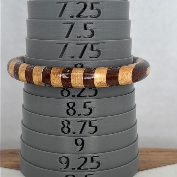 Vintage Estate Brown and Tan Striped Wooden Bracelet Lot C49 - Picture 6 of 6